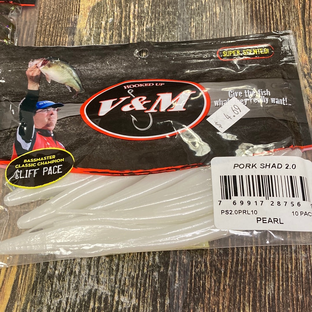 V&M Pork Shad 2.0 Pearl