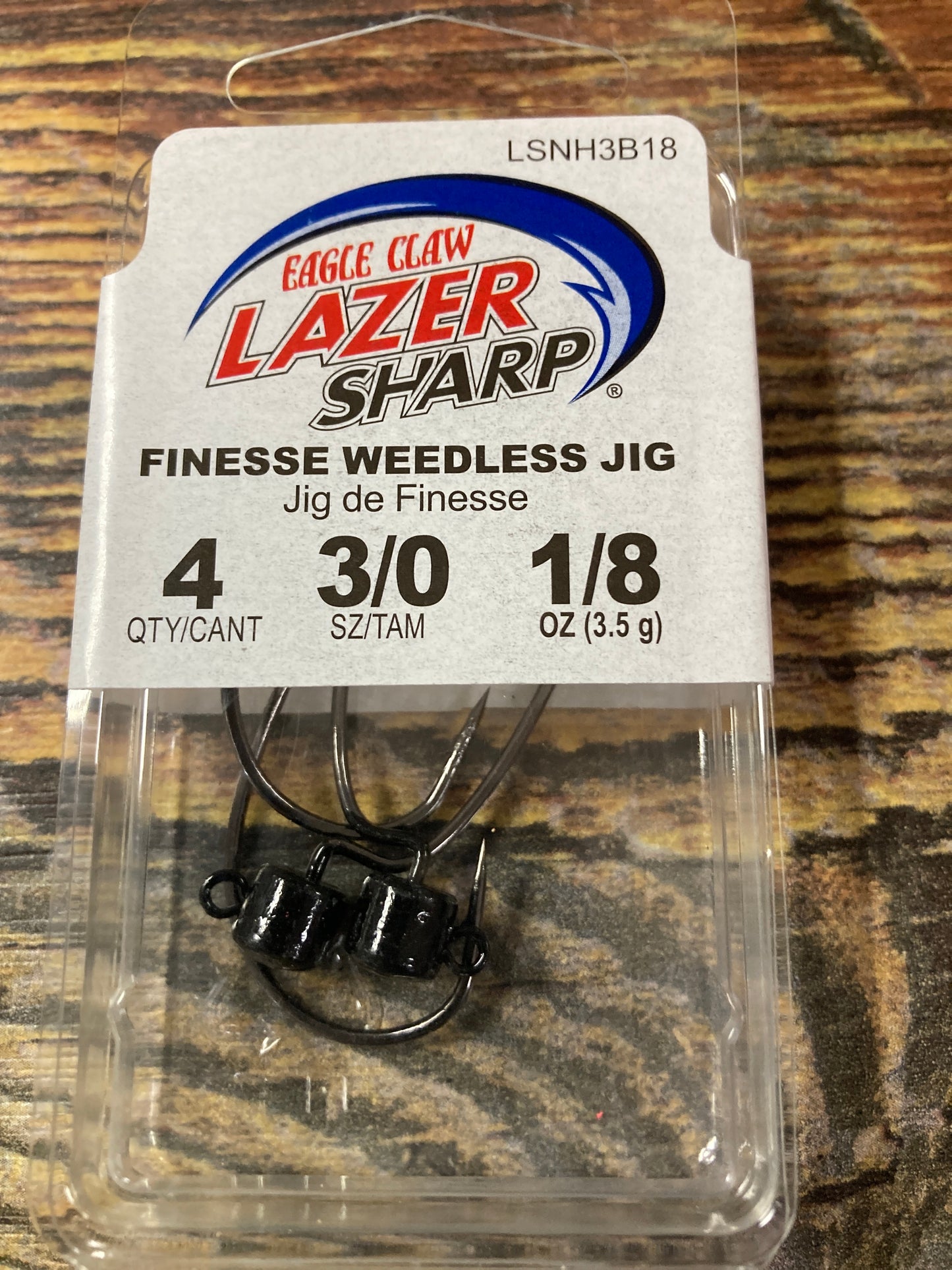 Eagle Claw Finesse Weedless Jig Head 1/8 oz. 3/0 Black