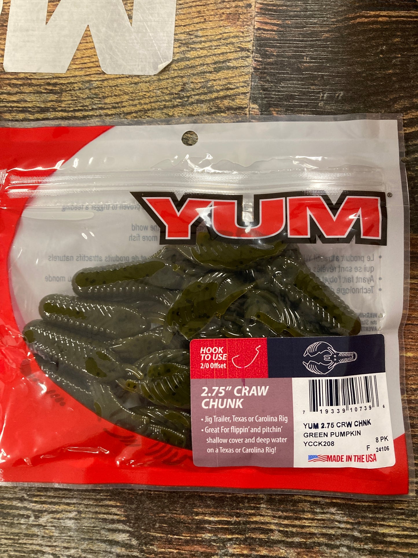 Yum Craw Chunky 2.75 - Green Pumpkin