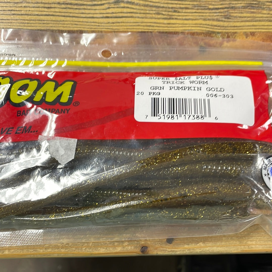Zoom Trick Worm - Green Pumpkin Gold