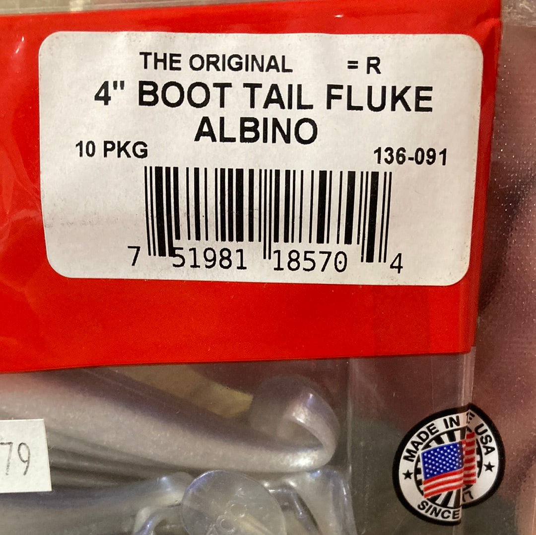 Zoom Boot Tail Fluke 4" Albino