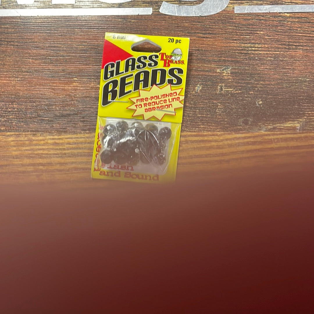 Top Bass Glass Beads 8mm BLACK