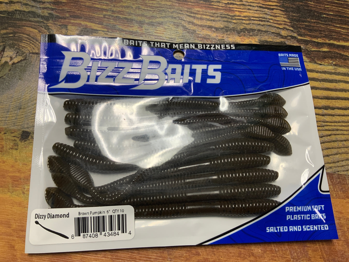 Bizz Baits Dizzy Diamond 6" Green Pumpkin