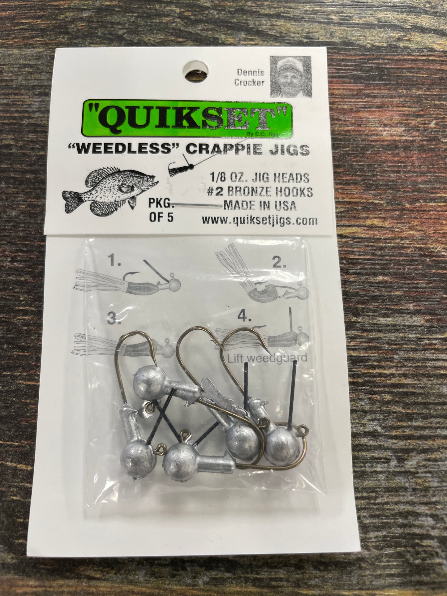 Quickset Weedless Crappie Jigs 1/8oz #2 Pkg of 5