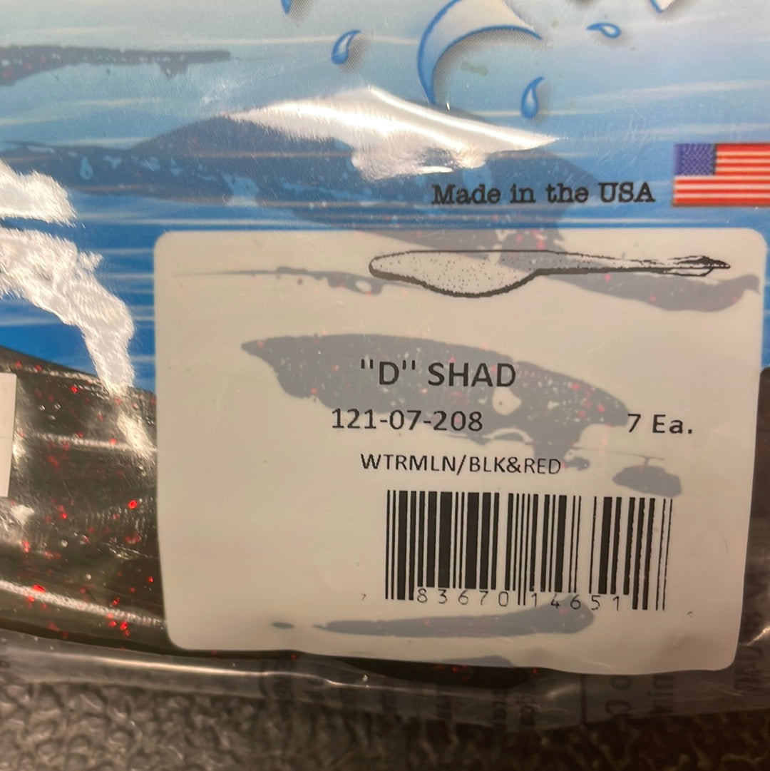 Yamamoto D Shad Watermelon Black & Red