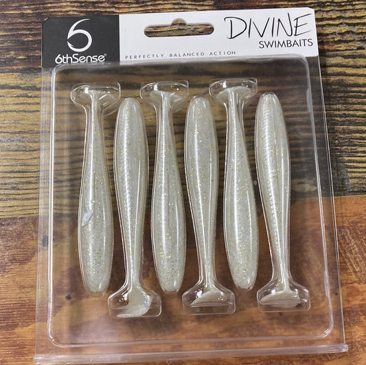 6th sense Divine swim bait 3.8 Platinum white