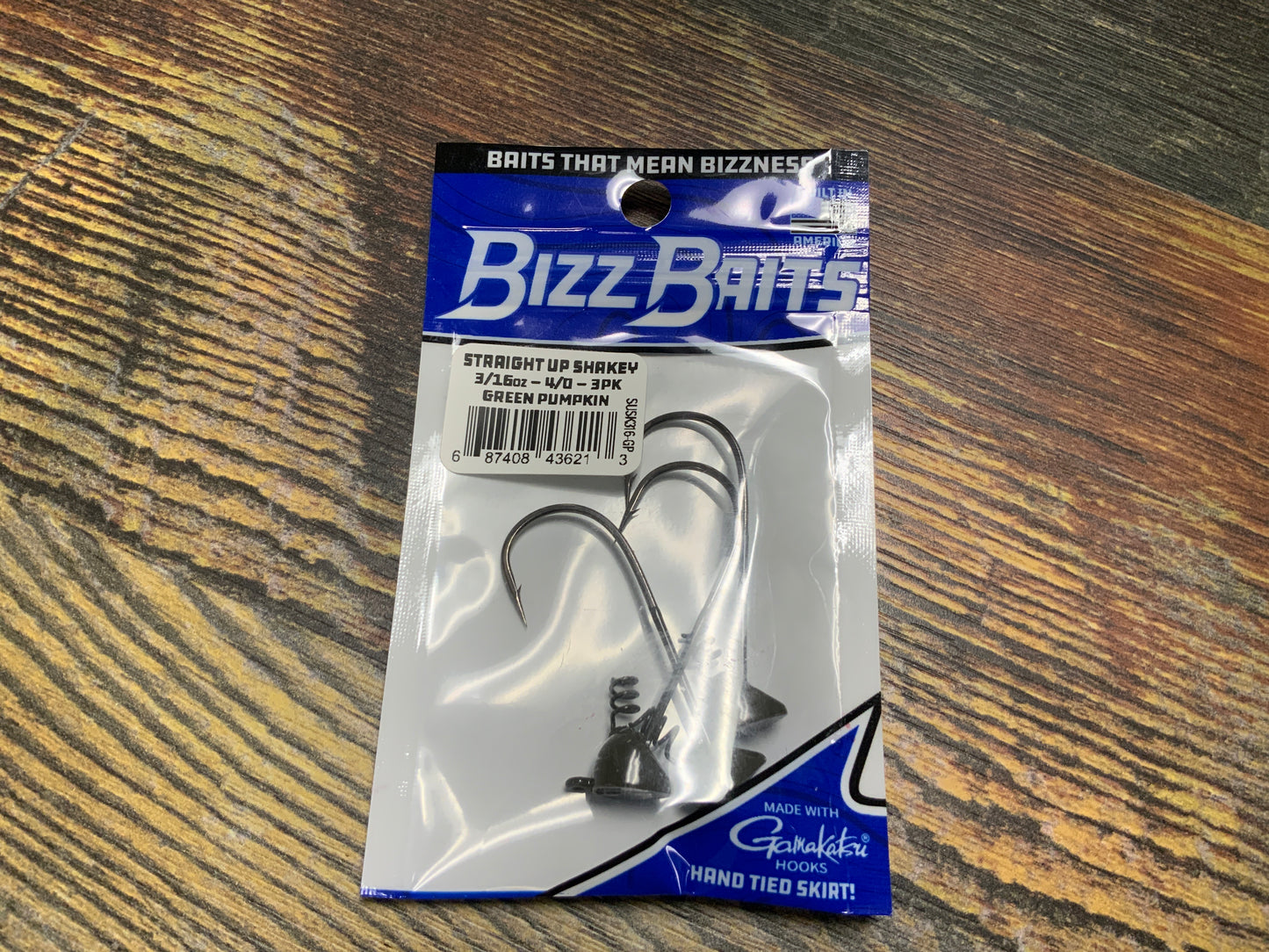 Bizz Baits Straight Shakey Head 3/16 oz. 4/0 Green Pumpkin