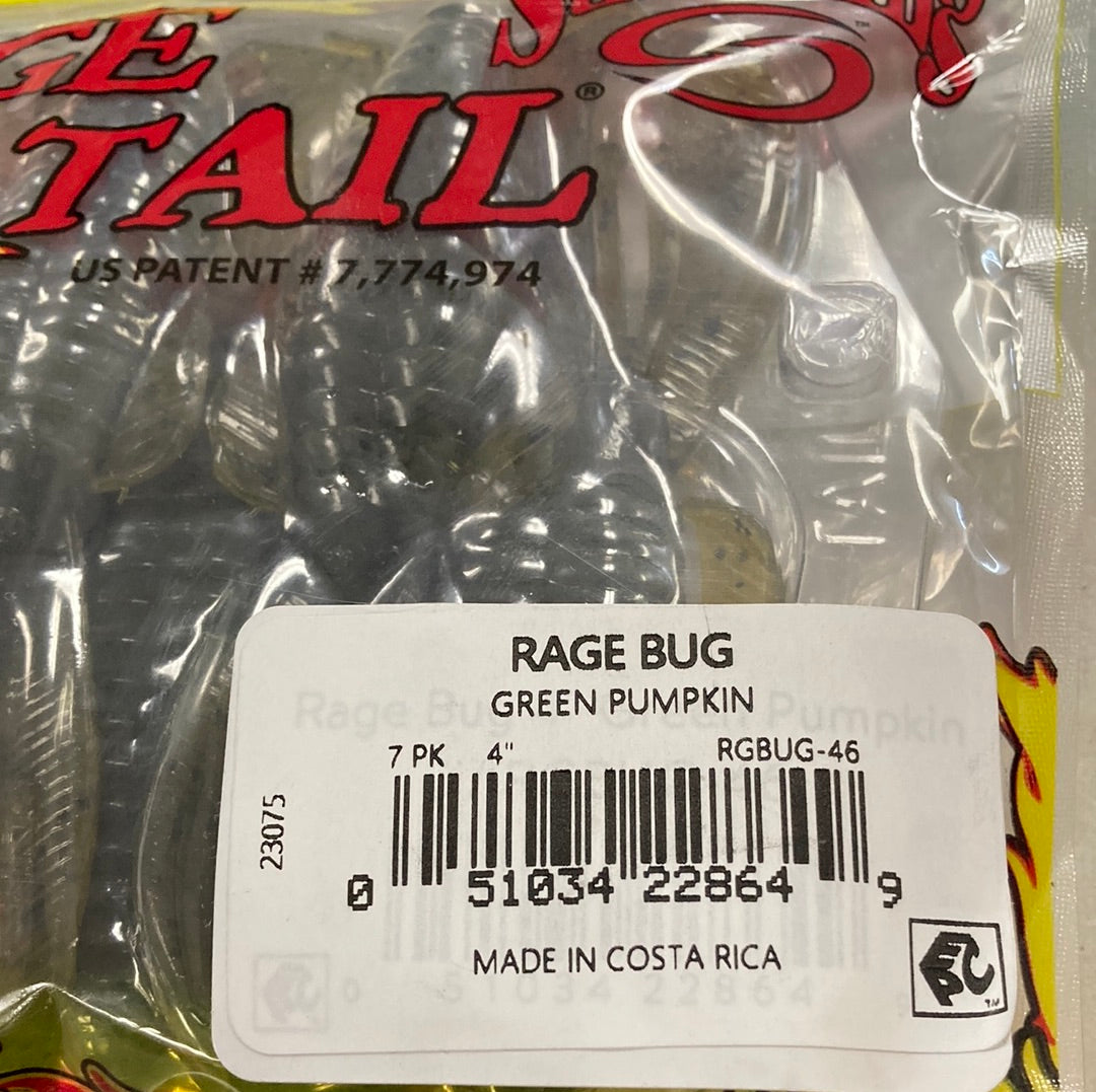 Strike King Rage Tail Rage Bug 4” Green Pumpkin