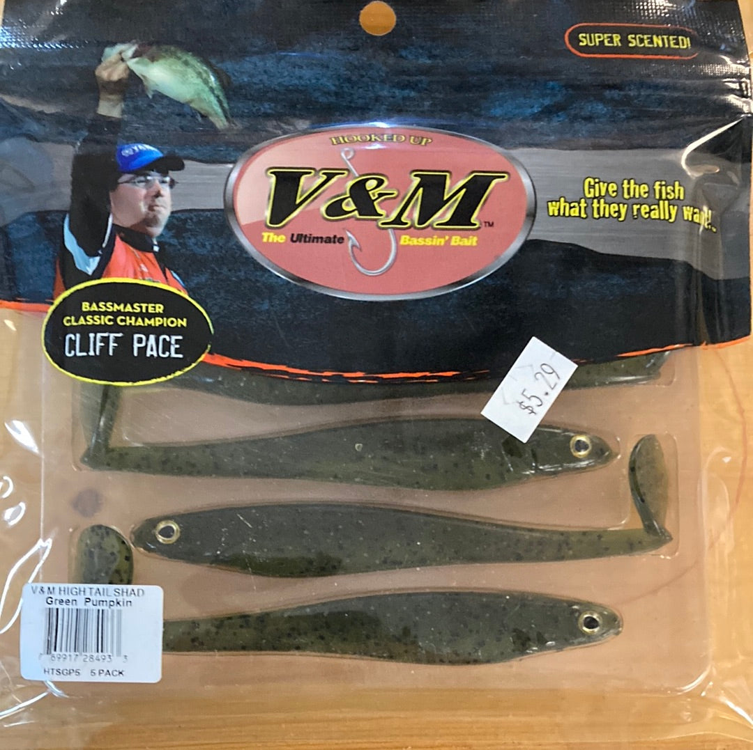 V&M Hightail Shad - Green Pumpkin.