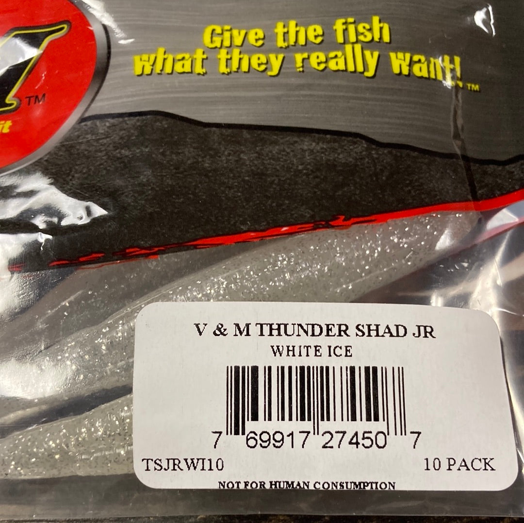 V&M Thunder Shad Jr - White Ice