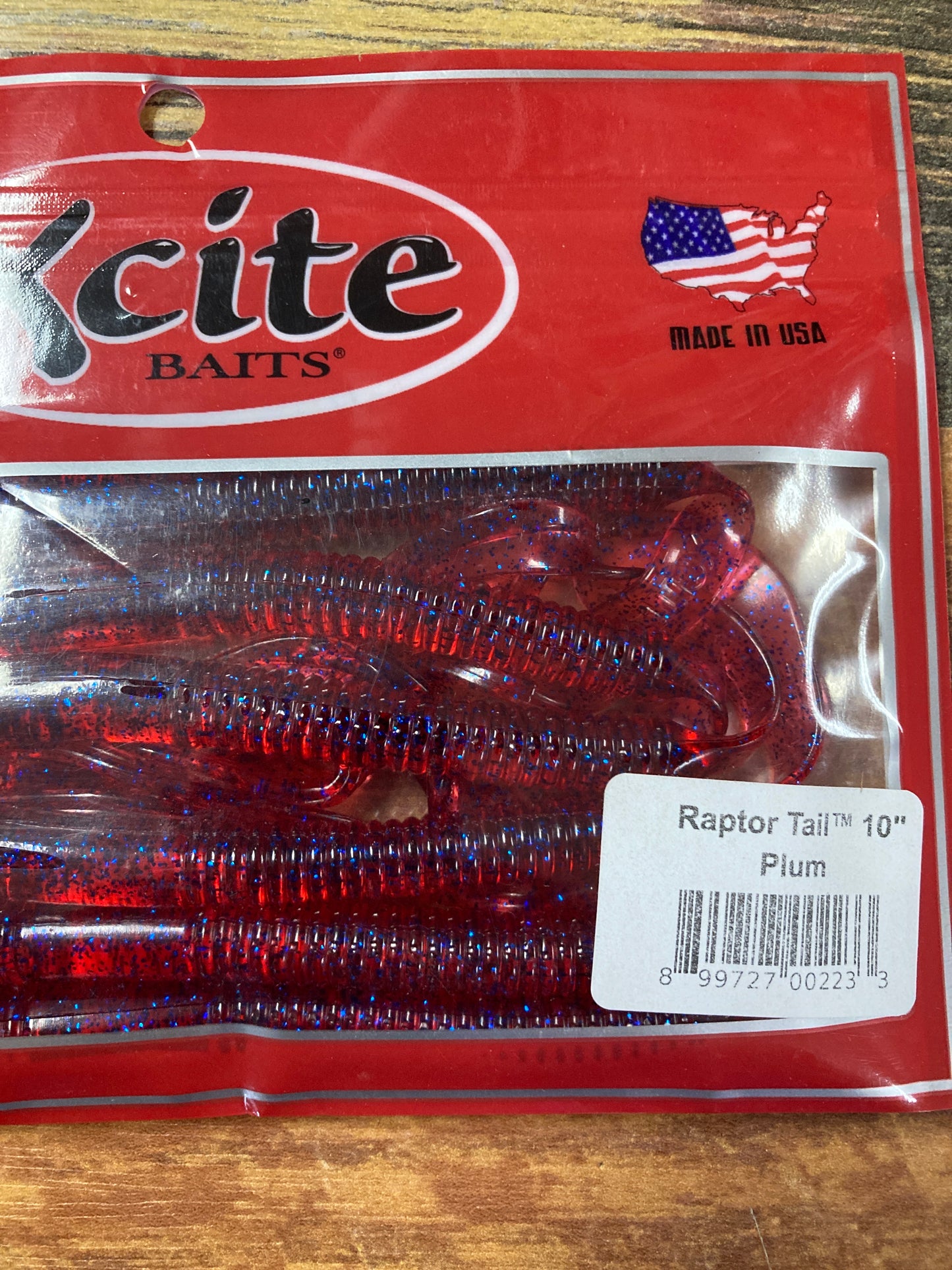 XCITE 10” RAPTOR TAIL WORM PLUM