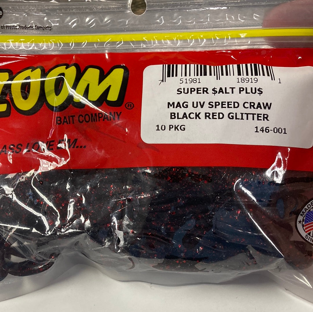 Zoom Mag UV Speed Craw - Black Red Glitter