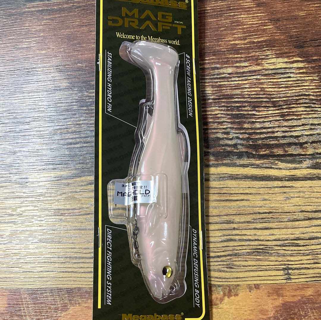 Mega Bass Mag Draft 6” Albino Pearl Shad