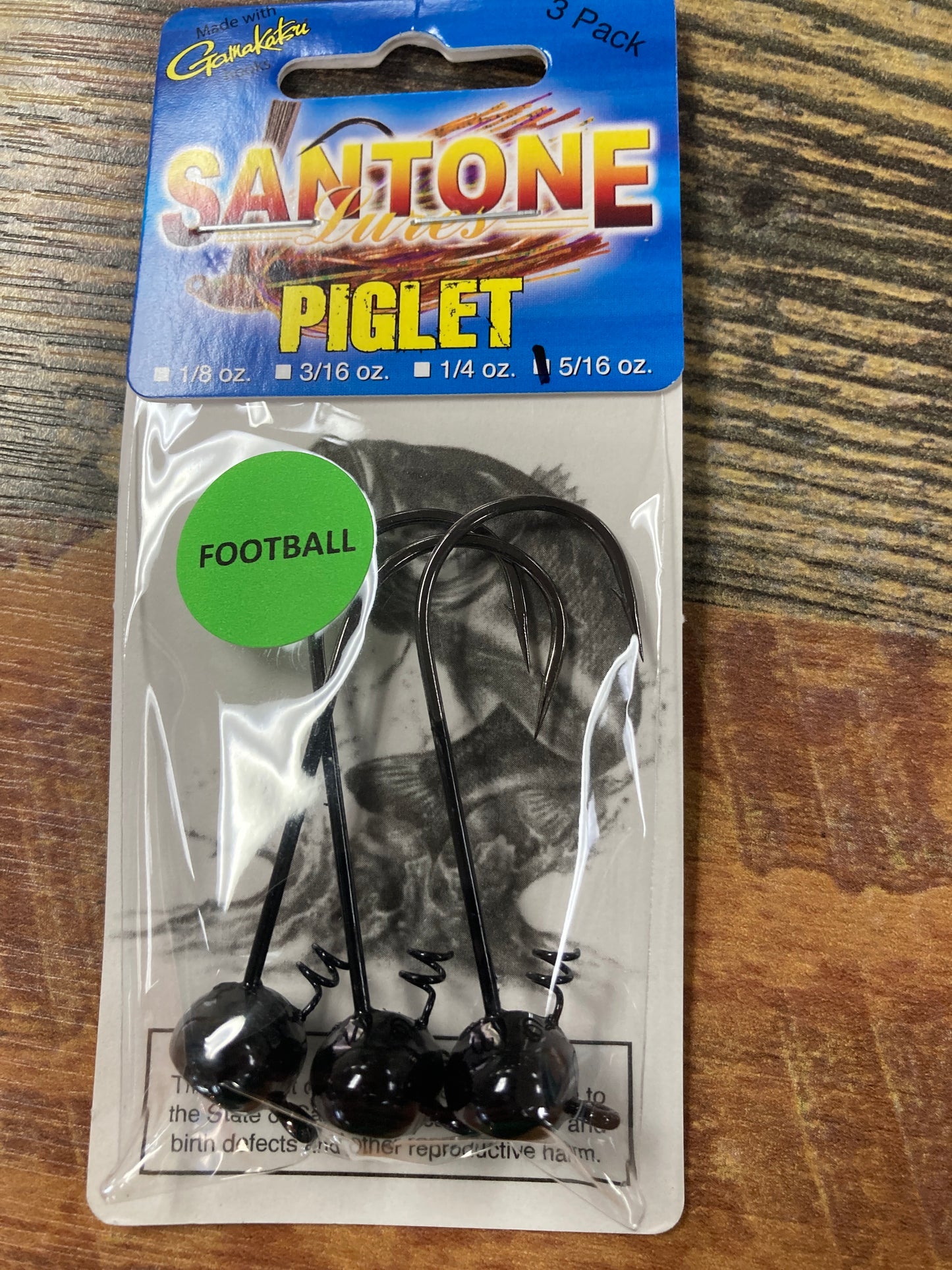 Santone Piglet Football Jig Head 5/16 oz. Black