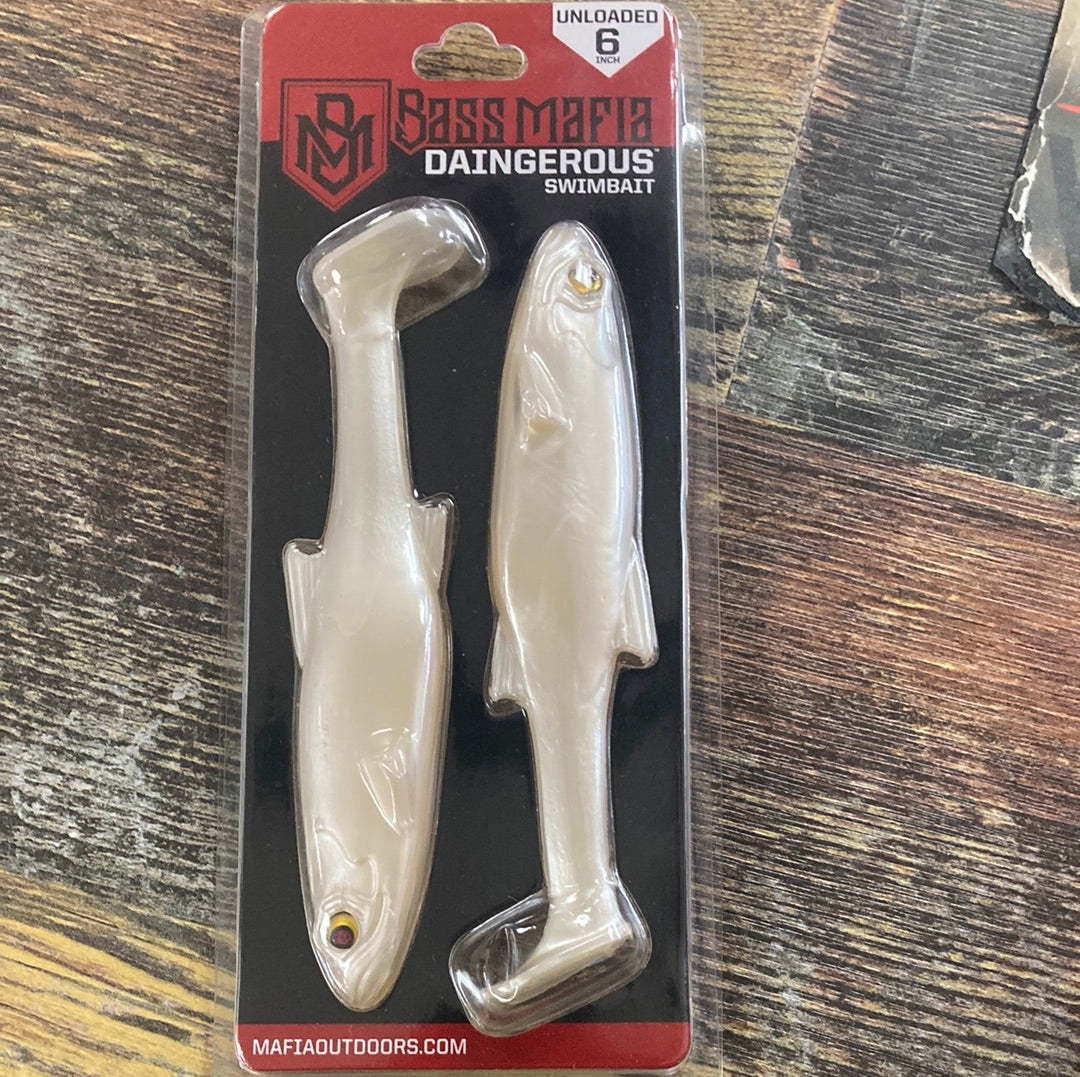 Bass Mafia Daingerous Swimbait 6” (2pk) Albino