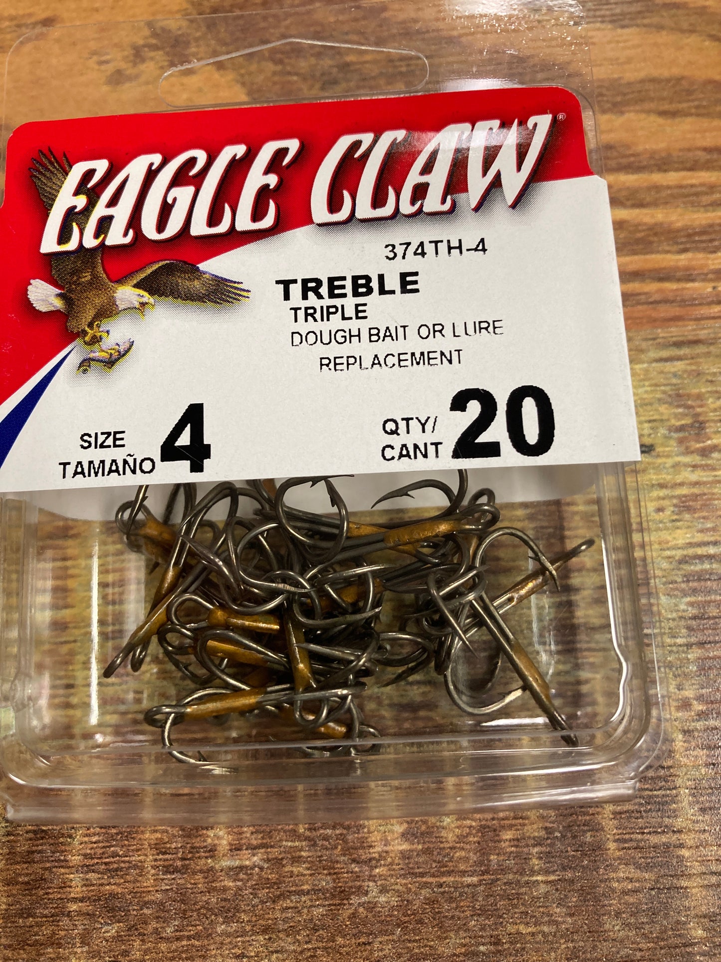 Eagle Claw Treble Hooks 2X - #4