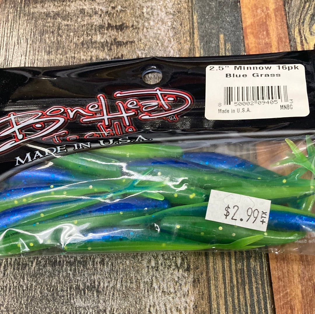 bonehead fishing lures Bonehead Tackle Minnow-Blue Grass