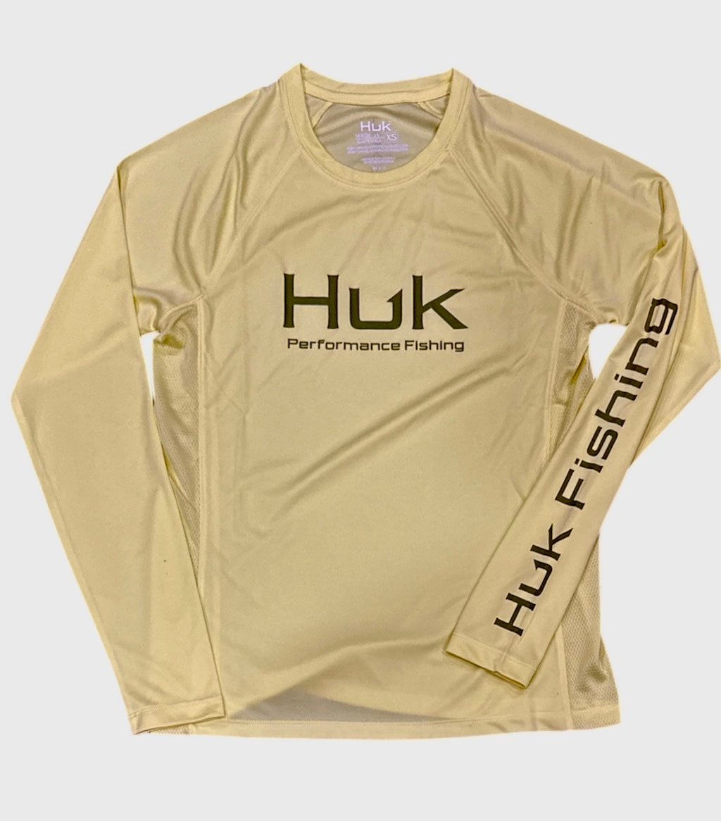 HUK Pursuit LS Crew Ladies Yellow M