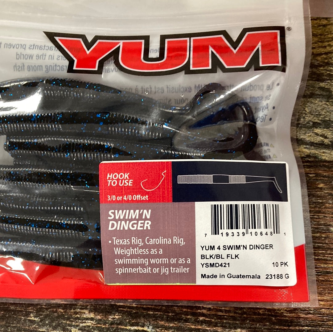 Yum 4 Swim'n Dinger - Black/Blue Flake