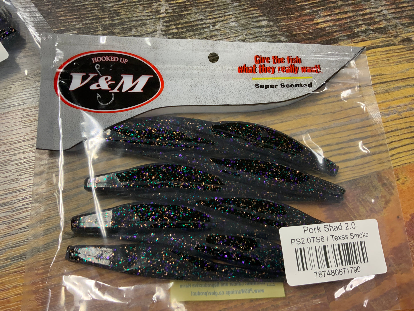 V&M Pork Shad 2.0 Texas Smoke