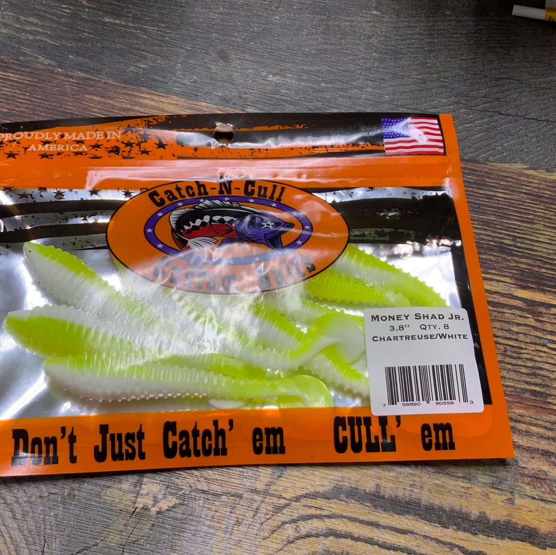 Catch-N-Cull Money Shad Jr. 3.8" Chartreuse White