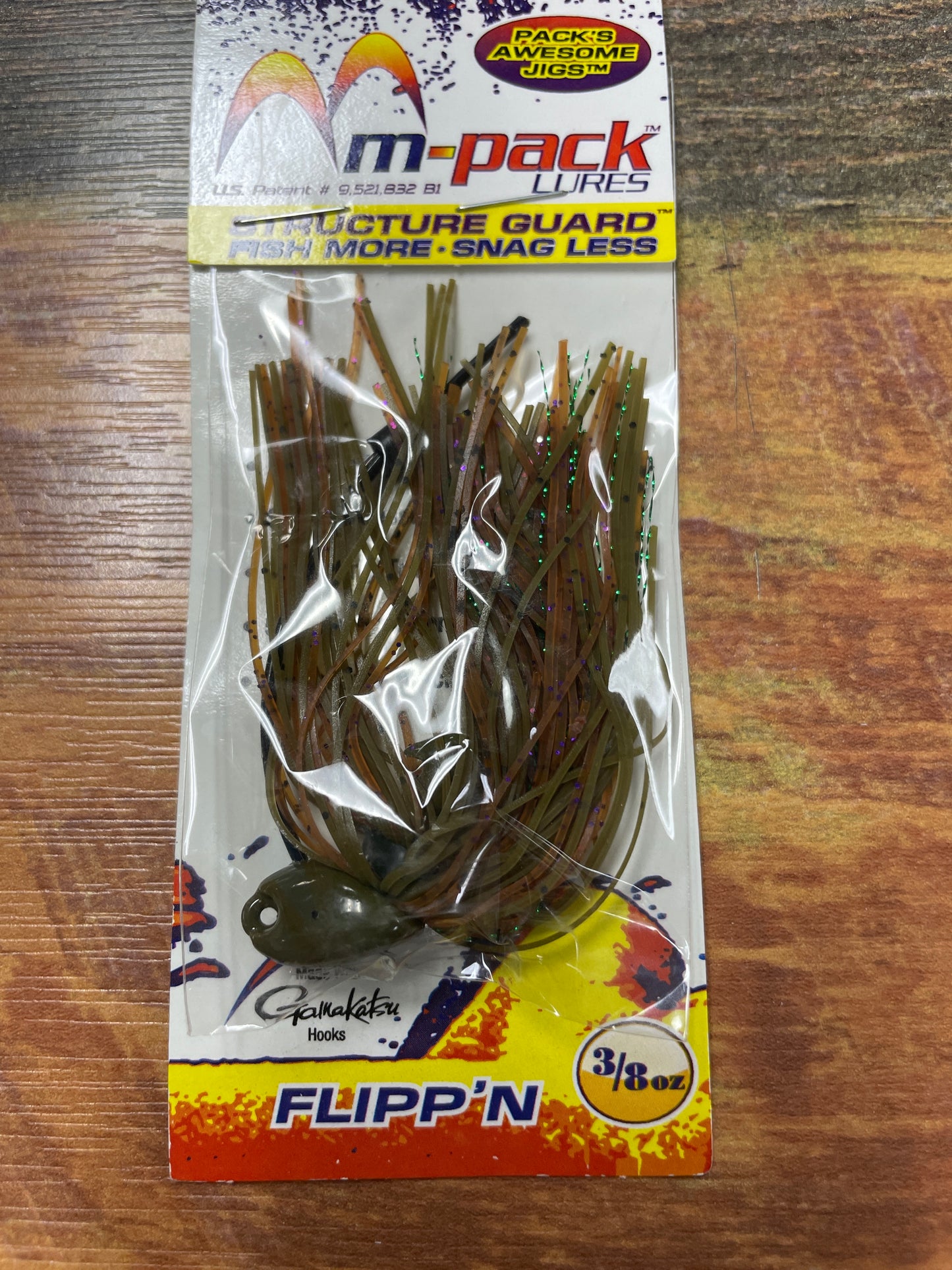M-Pack Lures 3/8oz FLIPP N JIG Natural Craw
