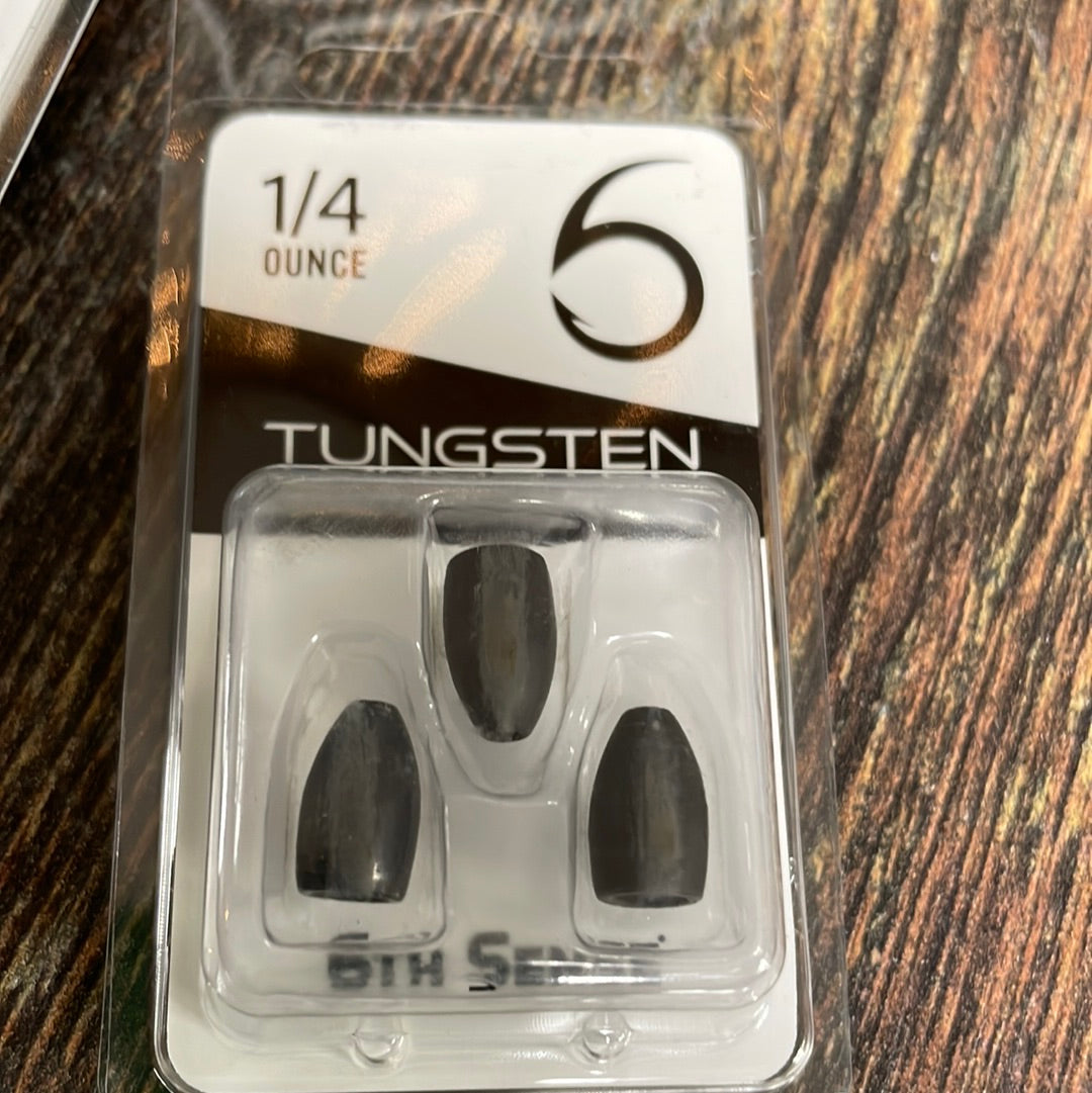 6th Sense Tungsten Flipping Weights 1/4 oz. Black