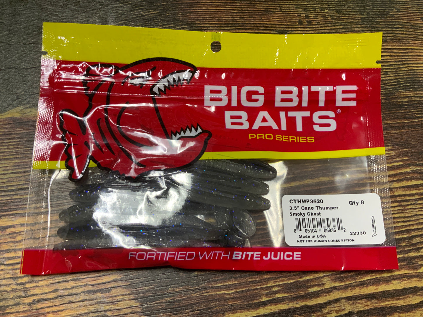 Big Bite Baits Cane Thumpers 3.5" Smokey Ghost