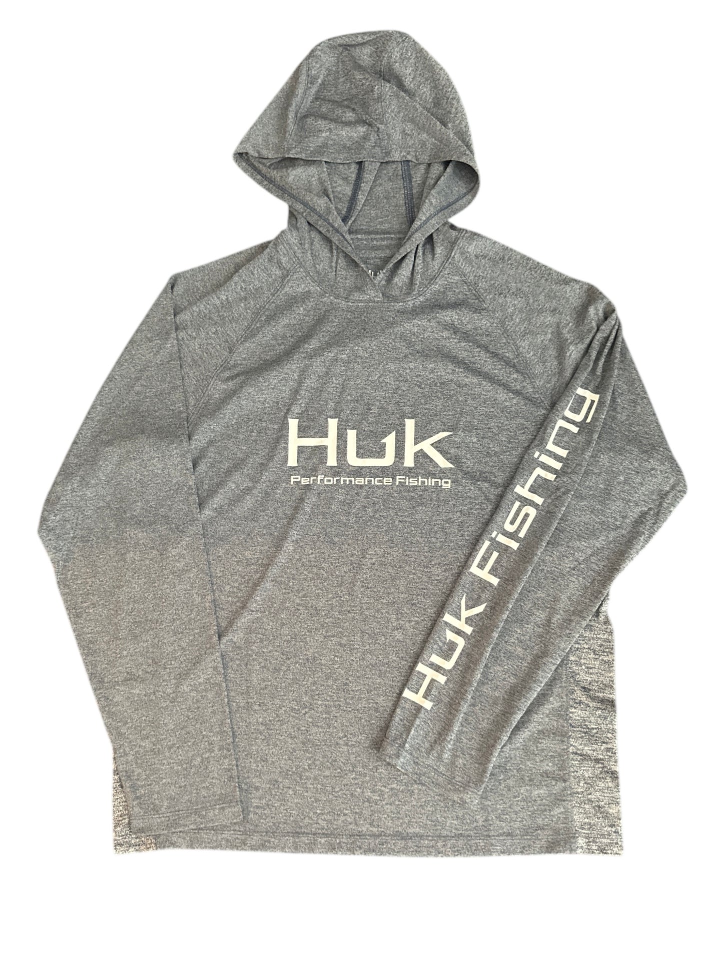 HUK Pursuit LS Hoodie Heather Navy Small