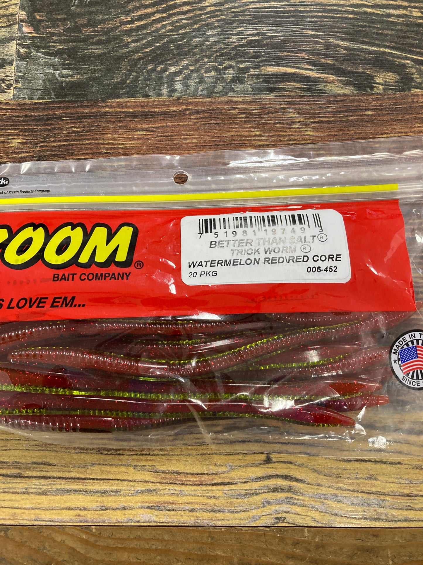 Zoom Trick Worm Watermelon Red Core
