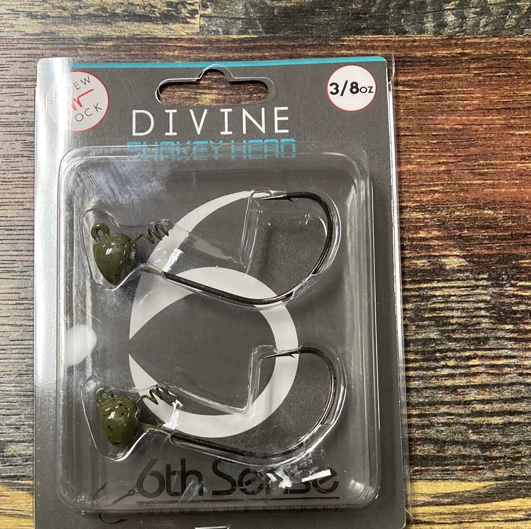 6th Sense Divine Shakey Heads 3/8 oz. Green Pumpkin