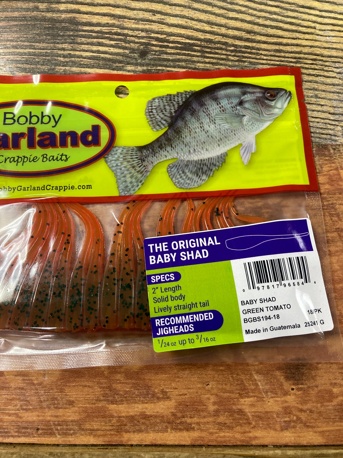 Bobby Garland 2” Baby Shad 2” Green Tomato