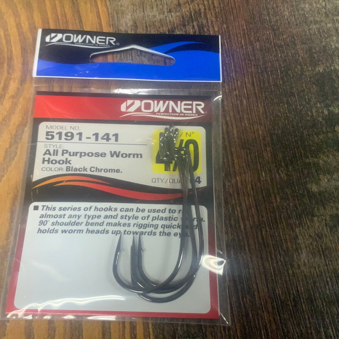 Owner All Purpose Hook 4/0 Chrome Black