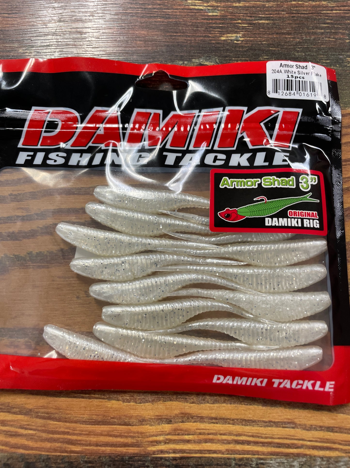 Damiki Armor Shad 3" White Silver Flake