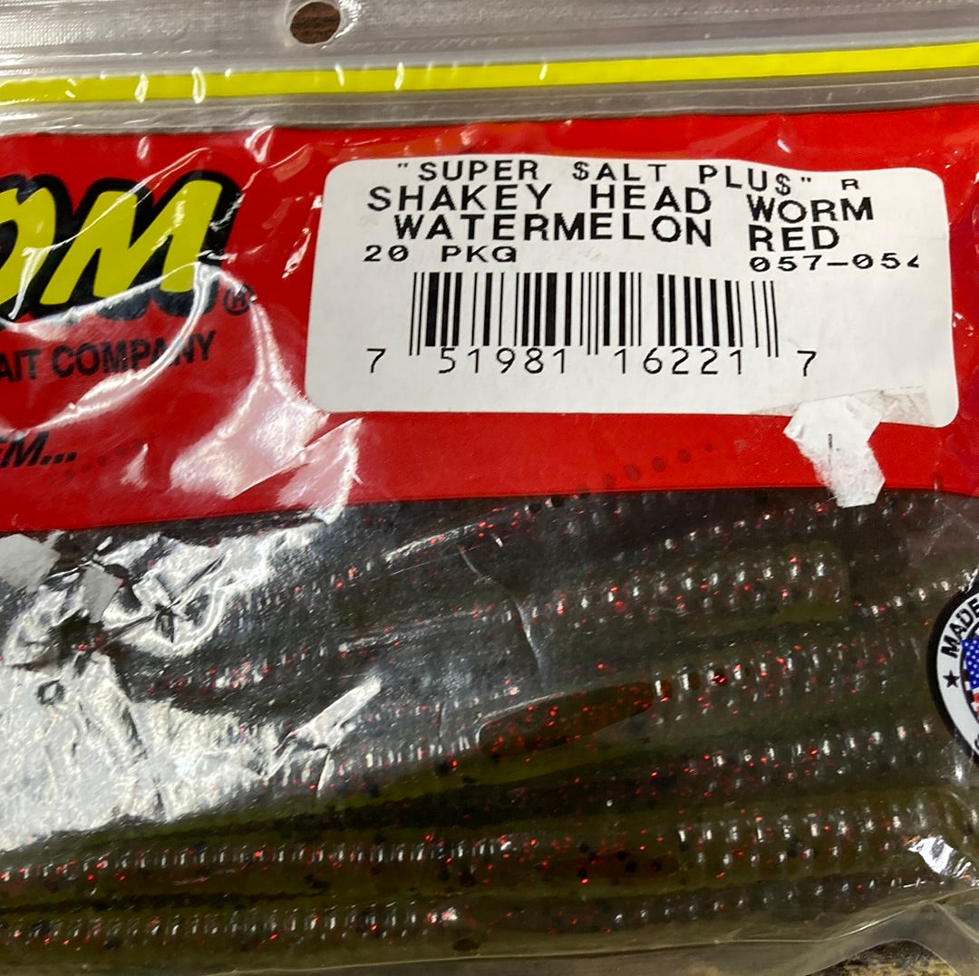 Zoom Shakey Head Worm - Watermelon Red