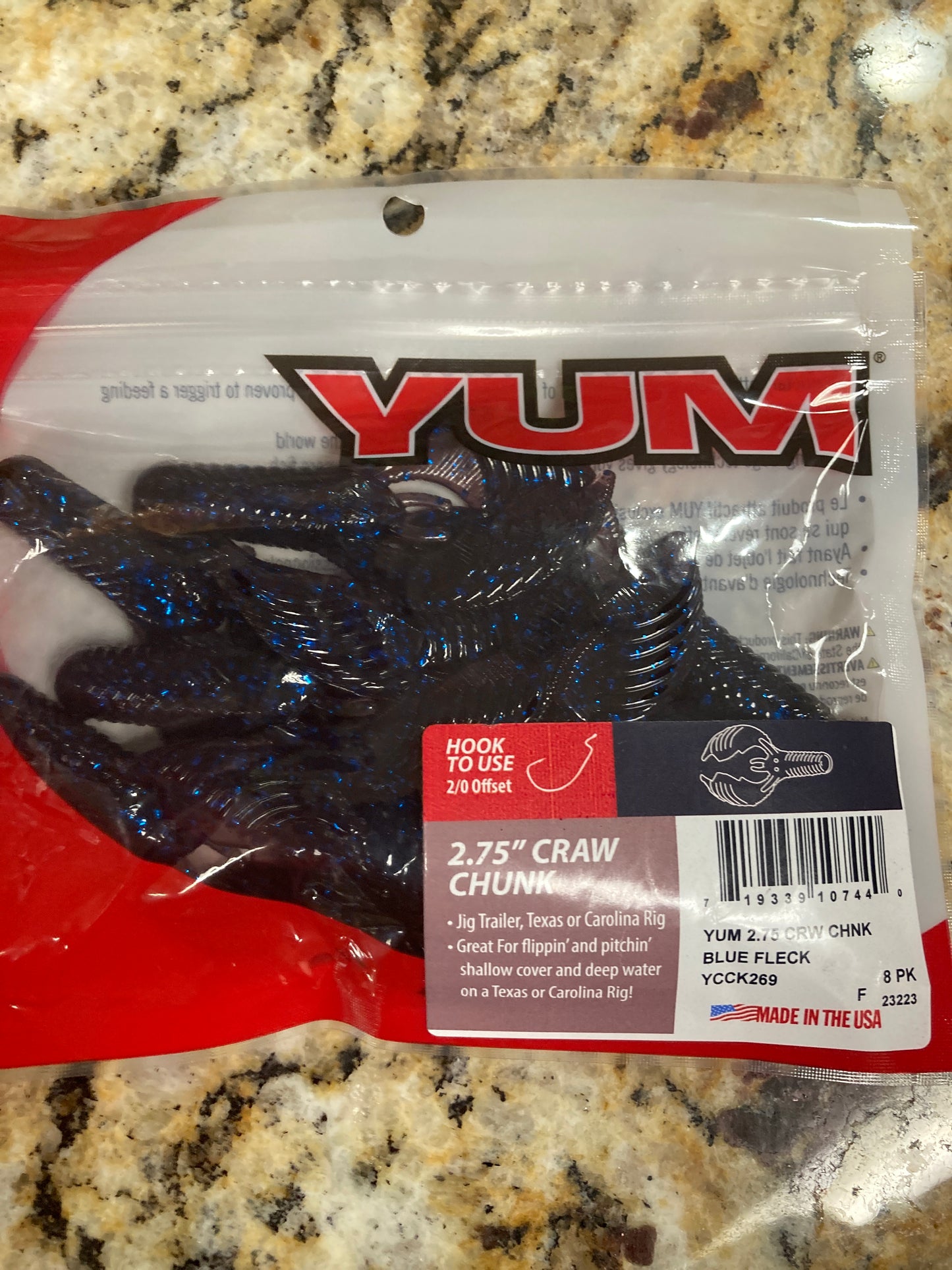 Yum Craw Chunk 2.75 - Blue Flk