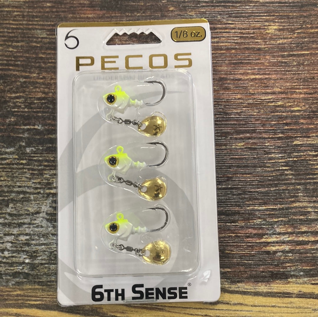 6th Sense Pecos Jig Heads 1/8 oz. Chartreuse Minnow