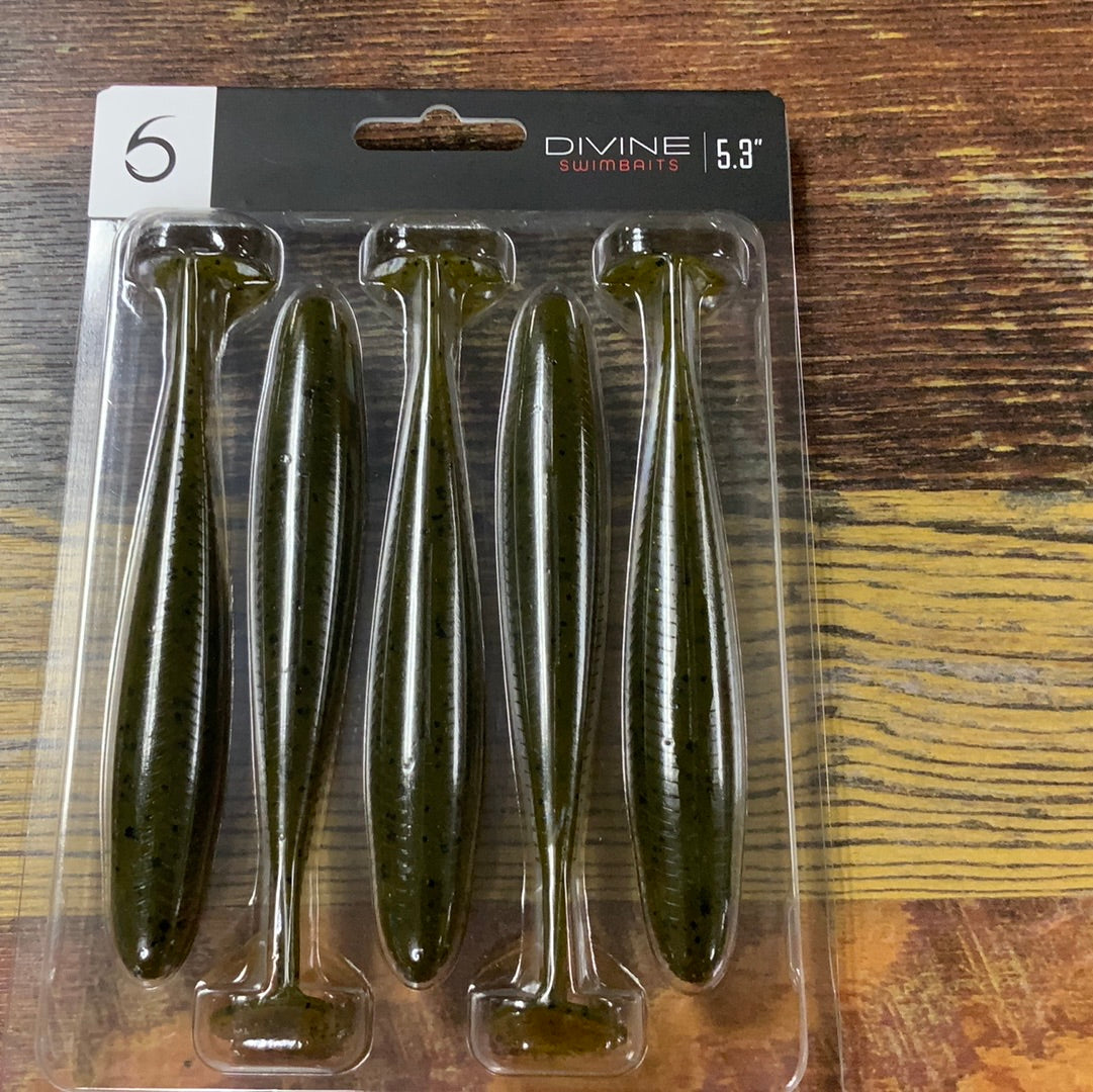 6th Sense Divine Swimbaits 5.3" Green Pumpkin