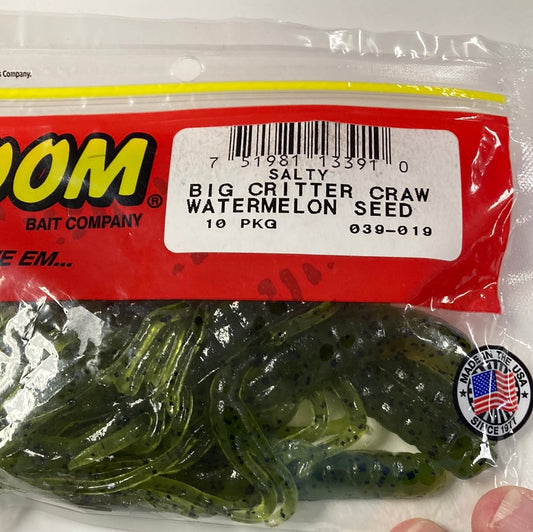 Zoom Big critter craw watermelon seed