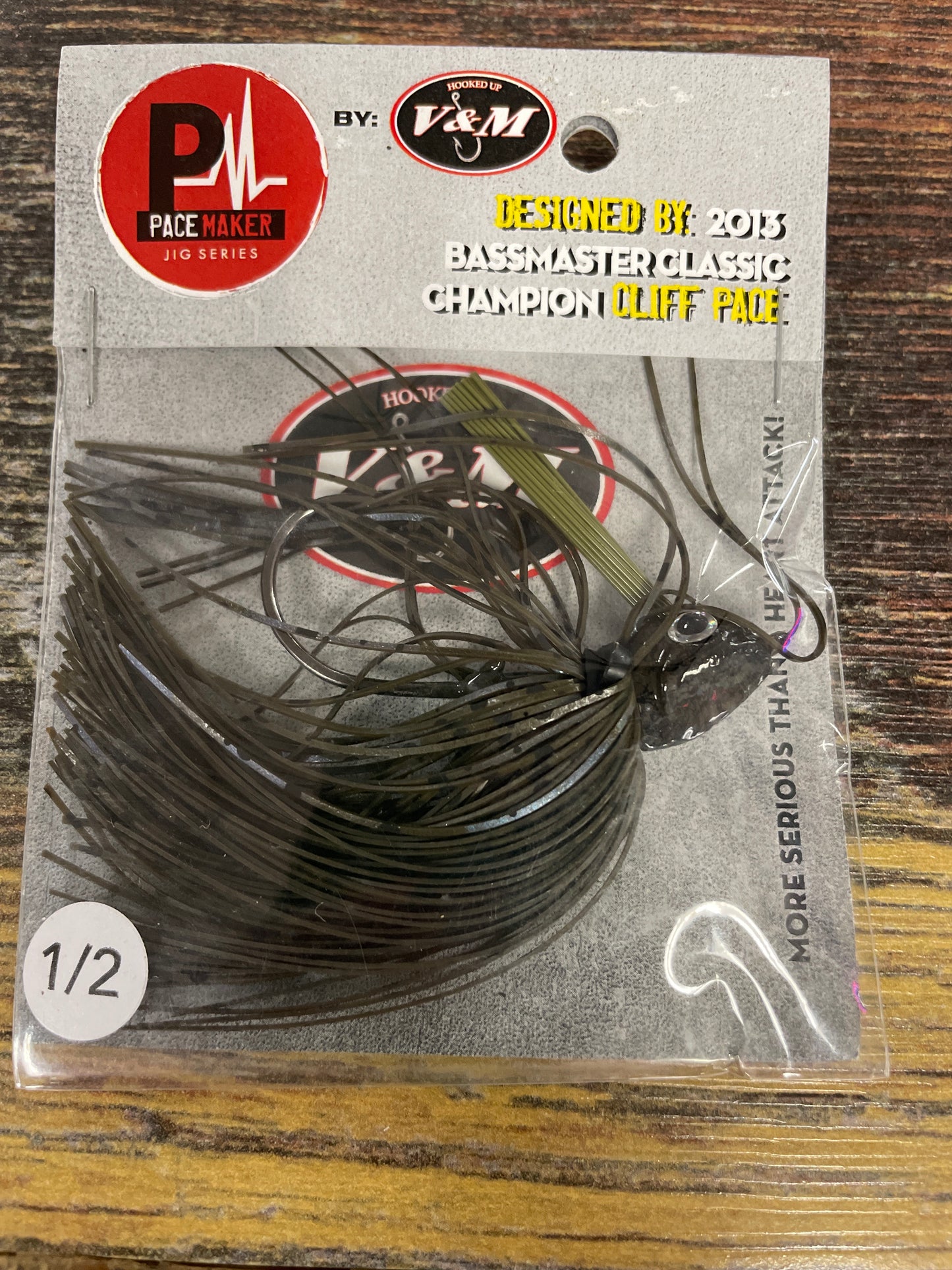 V & M Pulse Swim Jig - Green Pumpkin Blue Haze