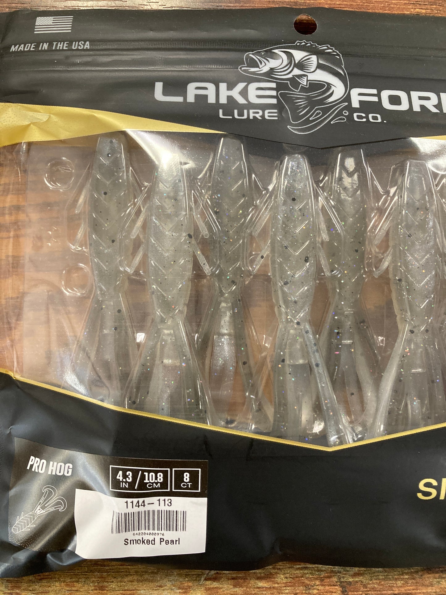 Lake Fork Lures Pro Hog 4.3” Smoked Pearl