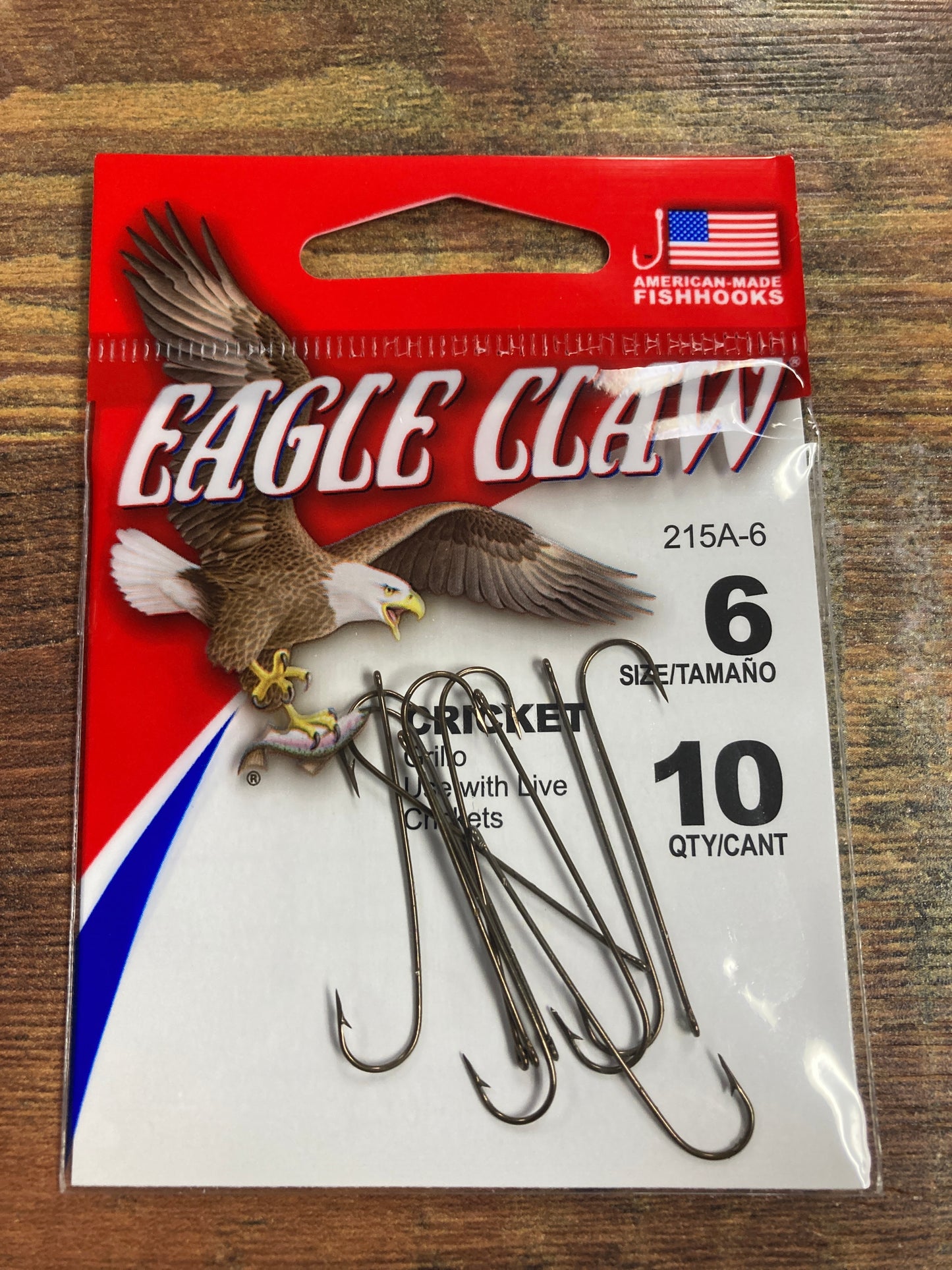 Eagle Claw Bronze Cricket Hooks #6