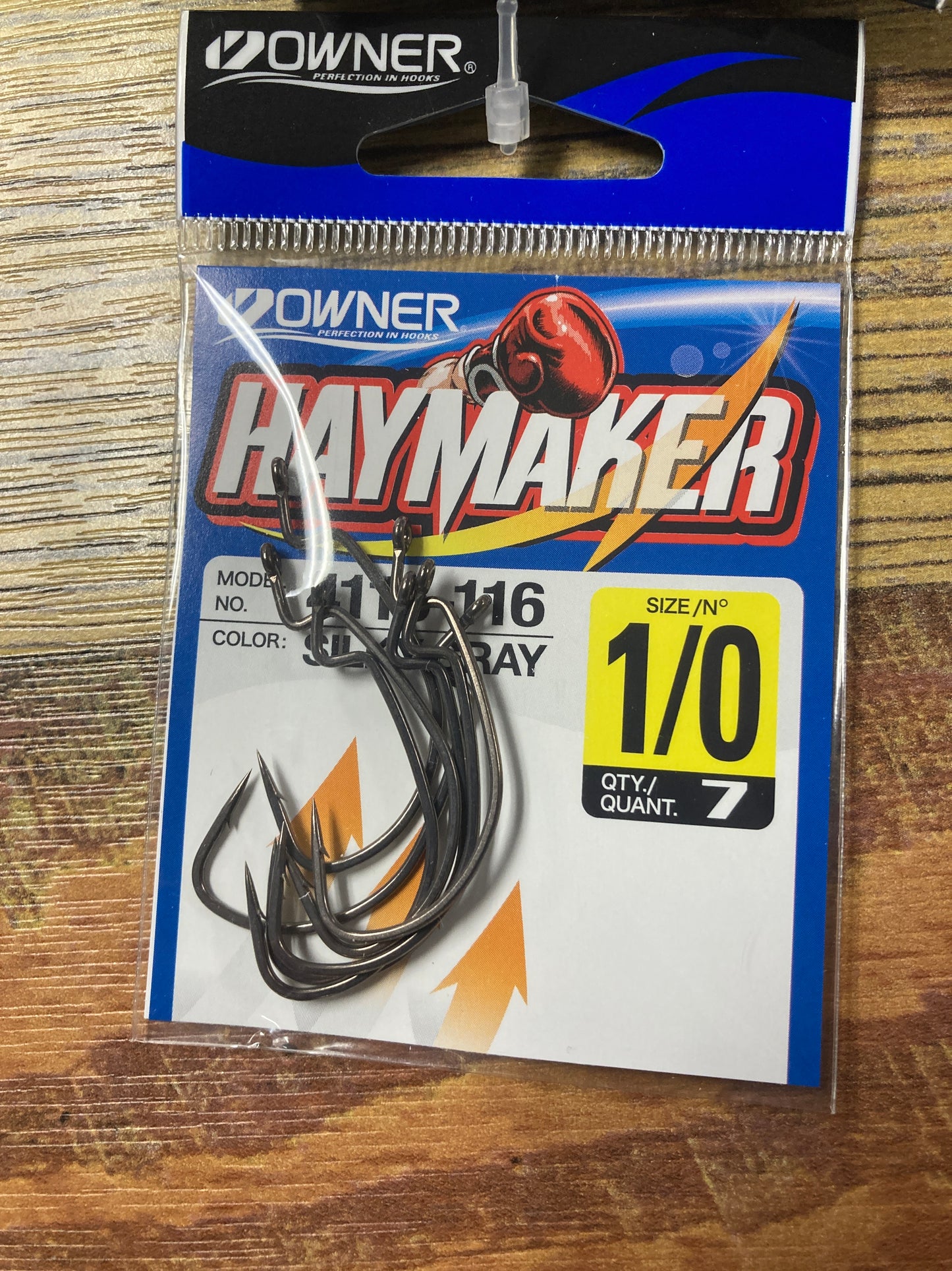 Owner Haymaker Hook 1/0 Silky Gray