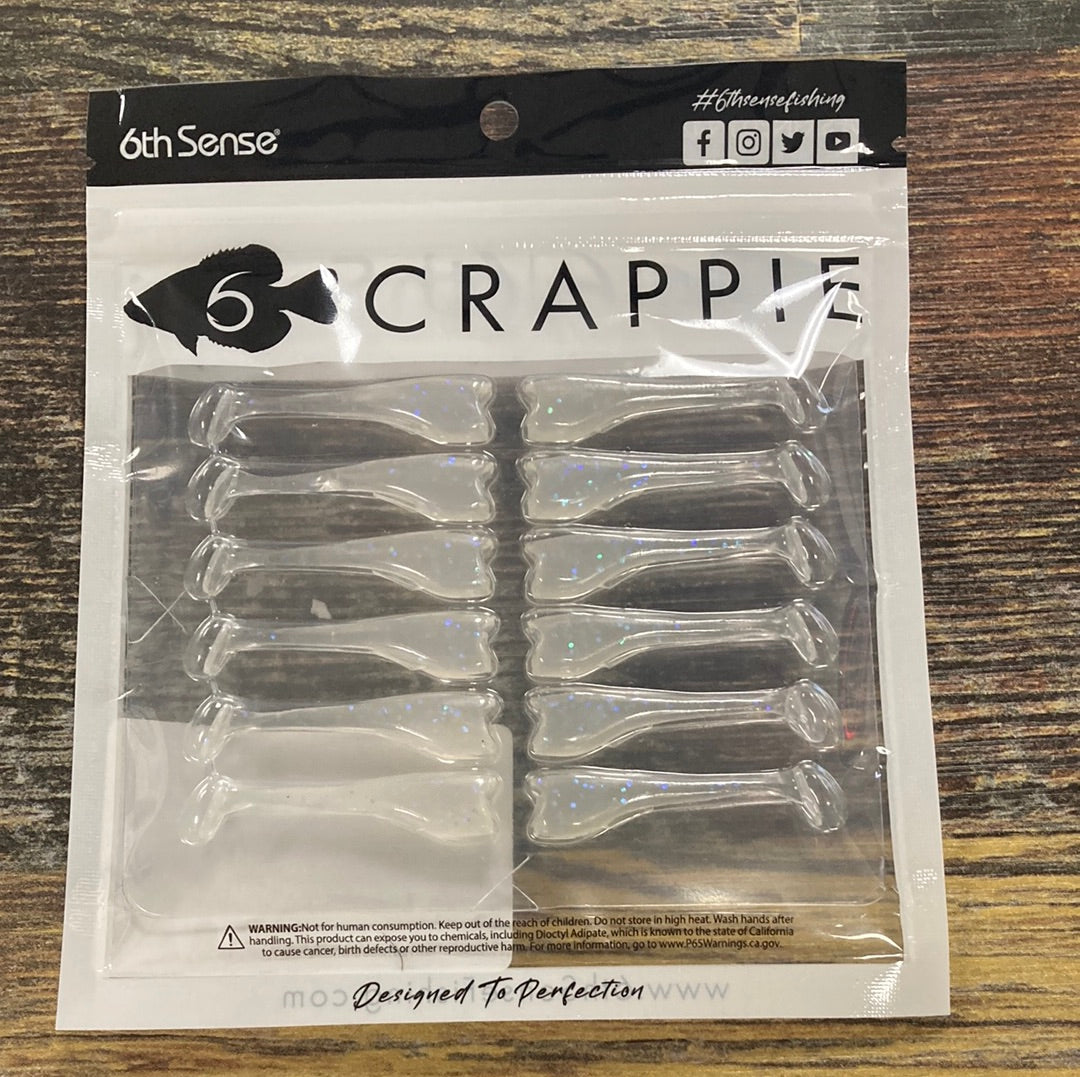 6th Sense Pecos Swimbait Paddle Tail 1.5" Ghost Ice Minnow