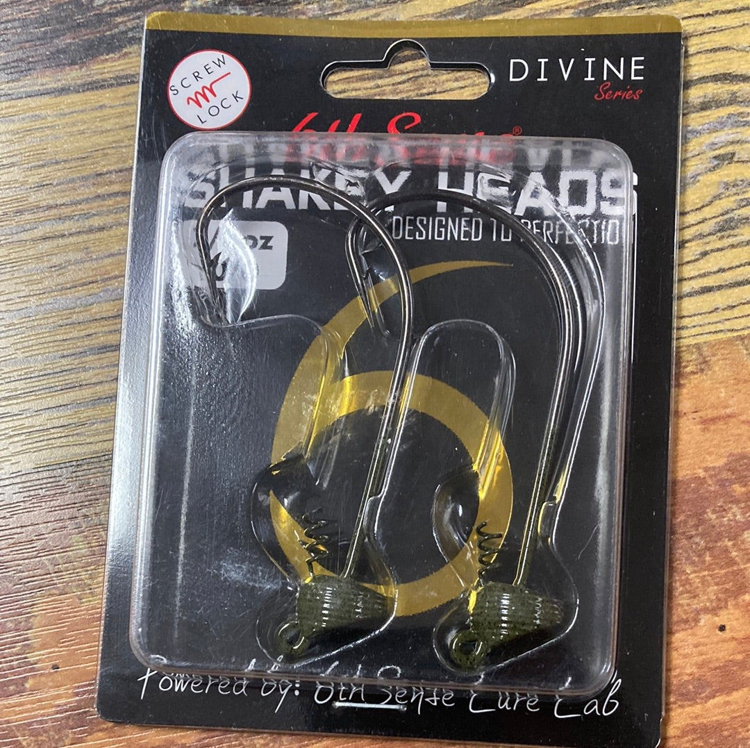 6th Sense Divine Shakey Heads 7/8 oz. 10/0 Green Pumpkin