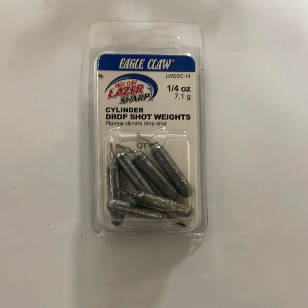 Eagle Claw Cylinder Drop Shot Weights 1/4oz Lead – Lake Fork Resort