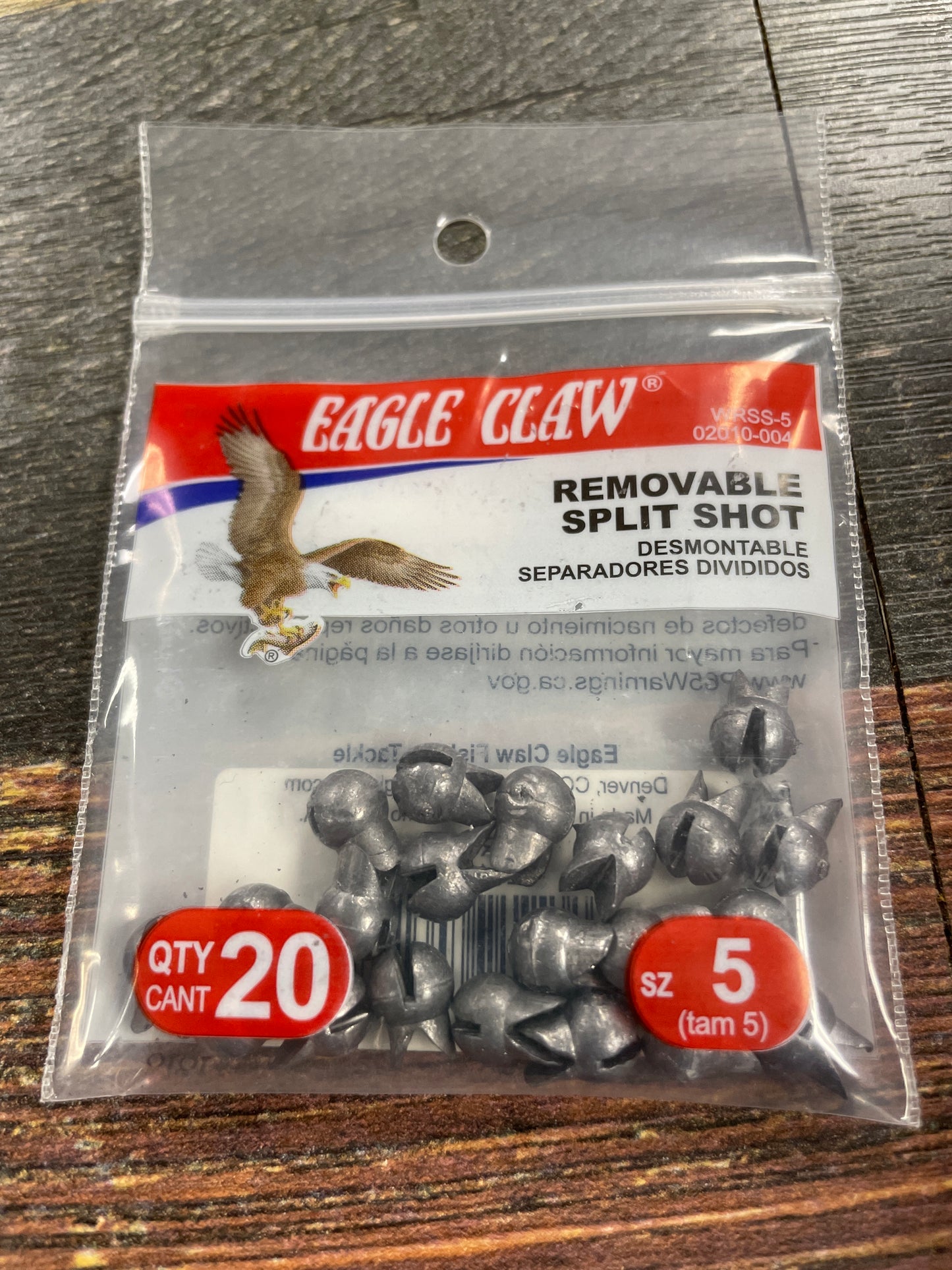 Eagle Claw Removable Split Shot Sz 5