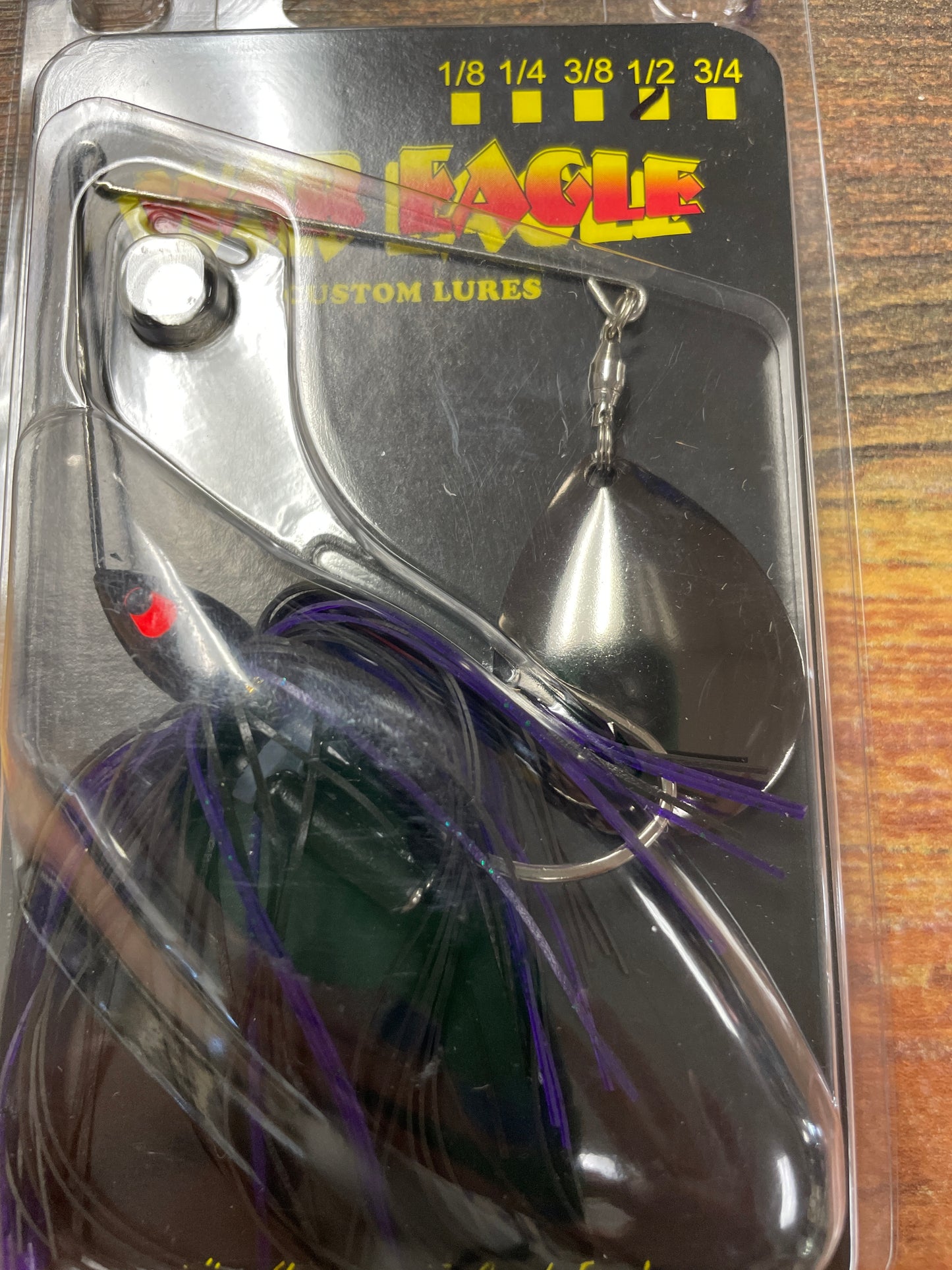 War Eagle Night Time Spinnerbait 1/2 oz CBlk Nickel Blk Purple