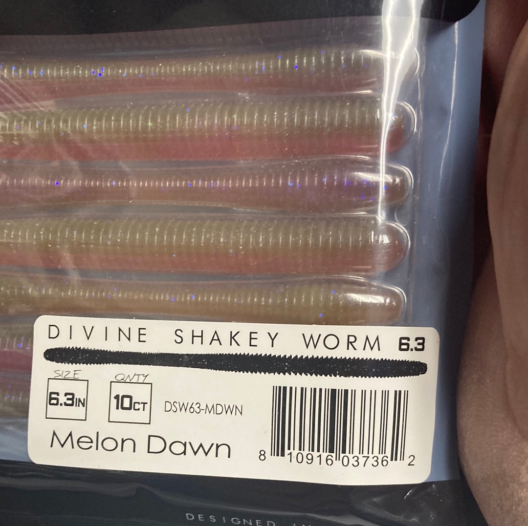 6th Sense Divine Shakey Worm 6.3" Melon Dawn