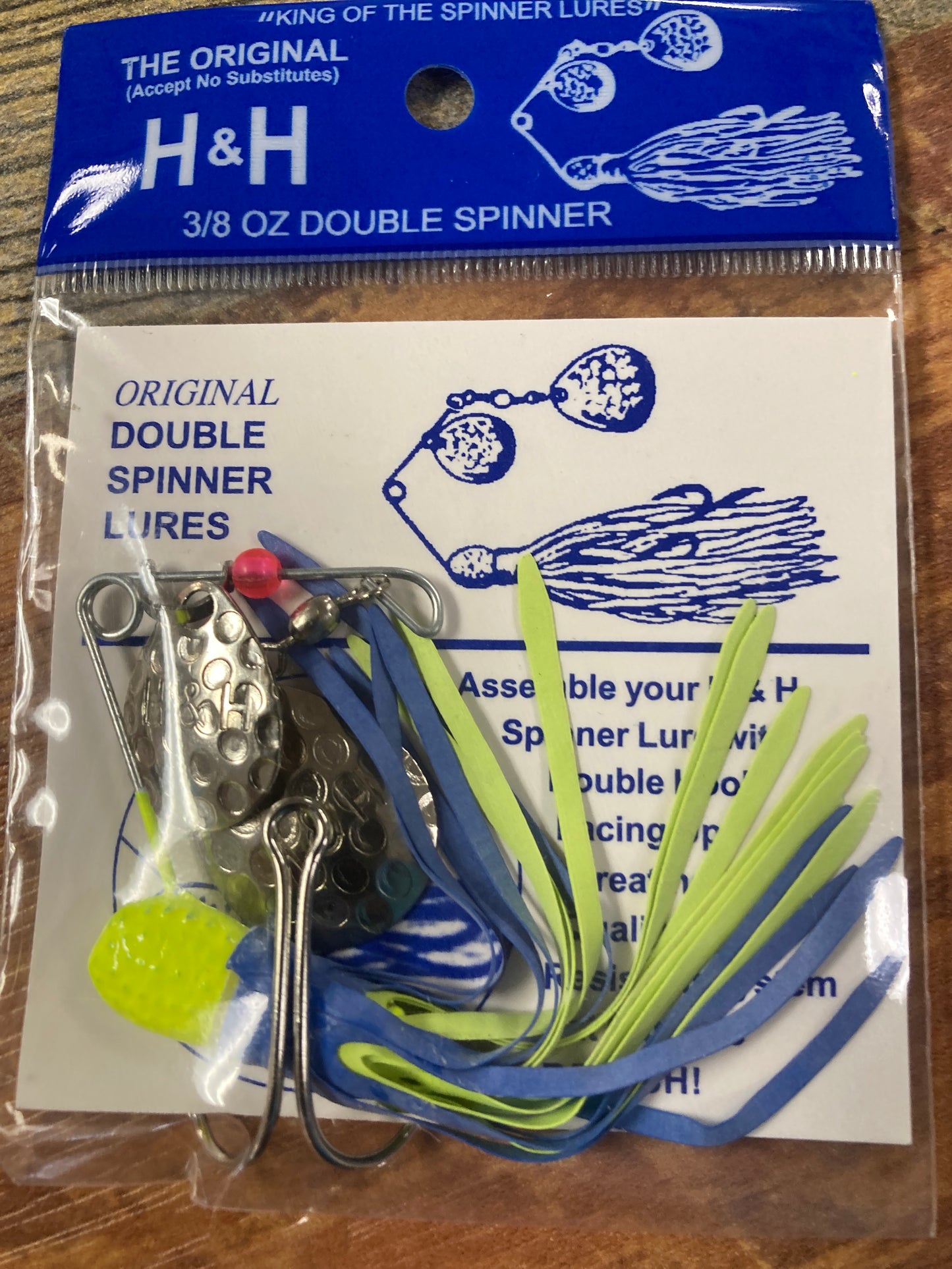 H&H Spinner Bait 3/8 oz Chart/Blue